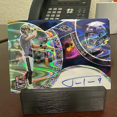 2023 Spectra Justin Tucker Champion Signatures 63/65 On Card Auto Ravens🔥 • $42.49