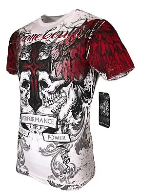Xtreme Couture By Affliction Men's T-shirt Carnivore Skulls Biker White S-4XL • $26.99