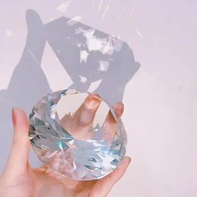 $10.94 • Buy LONGWIN 80MM Clear Crystal Diamond Glass Paperweight Art Giant Wedding Decor