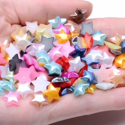  80 Pcs Star Imitation Pearls Scrapbook Accessories Drill Shell • £4.35