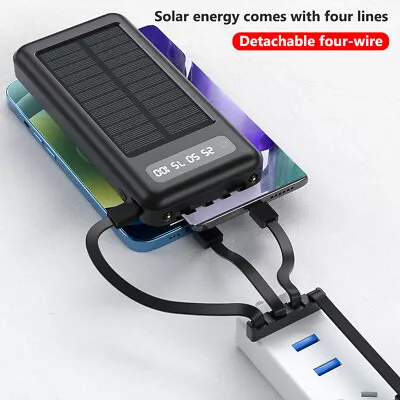 Solar Power Bank 1000000mAh LCD LED 4 USB Portable External Battery Charger New • $17.99