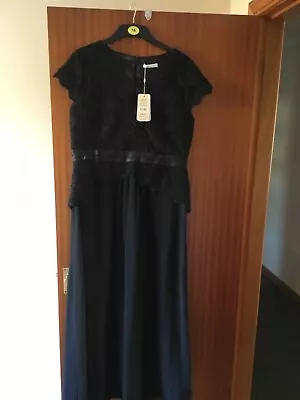 Jacques Vert Long Black Evening Dress New With Tags Size 16 • £25