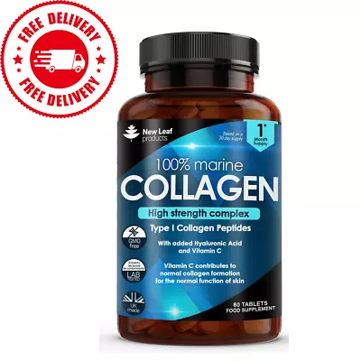 £10.99 • Buy Hydrolised Marine Collagen Tablets 1470mg Type 1 Pure Max Strength SKIN HAIR