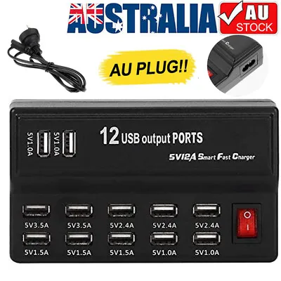 $23.92 • Buy USB Charger 12 Port USB Fast Charging Station Multi Port Desktop HUB AU Plug