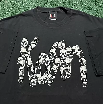 Vintage Korn Shirt XL Skulls Logo Glow In Dark Band Tee Slipknot Metallica RARE • $80