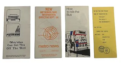 Lot 3 Vintage 1975 Washington DC Metrobus Bus Subway Information & Taxi Fare Sch • $14.99