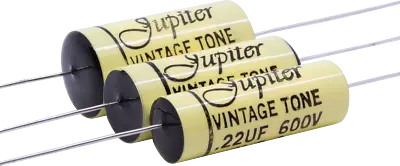 Capacitor - Jupiter Yellow Polyester Axial Lead - 0.1 UF - 600 V • $14.19