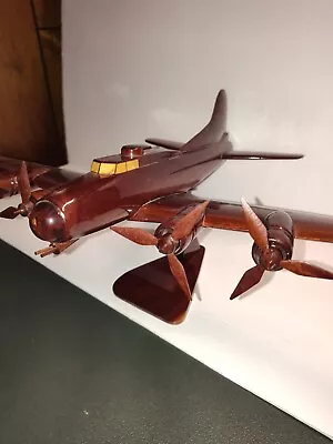 B-17 Flying Fortress Army Air Corp Boeing Wooden Mahogany Wood Model WWII Bomber • $55