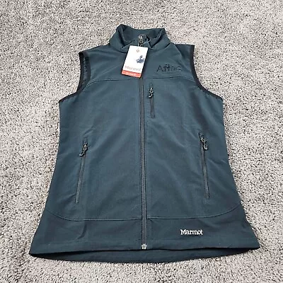 Marmot Vest Women Medium Black Tempo Softshell Full Zip Breathable Water Stretch • $29.98