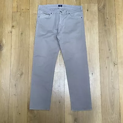 Gant Jason Jeans Mens W36 L32 Beige Light Wash Zip Fly Straight Fit Trousers • £20