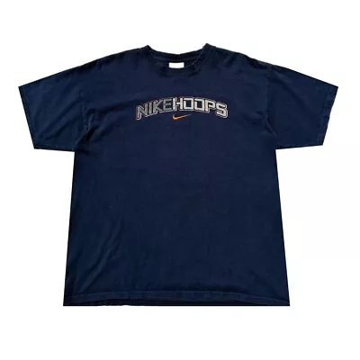 Vintage 2000s Y2K Nike Basketball Hoops Spellout Swoosh T-Shirt Men’s Size L • $20