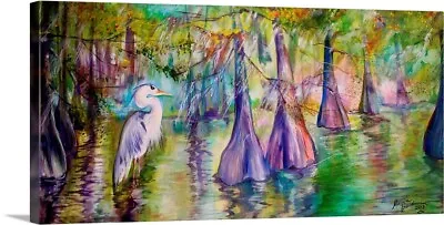 Blue Heron Bayou Canvas Wall Art Print Bird Home Decor • $49.99