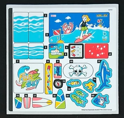 New LEGO® STICKER SHEET - From Friends Set 41737 Beach Amusement Park Genuine • $13.55