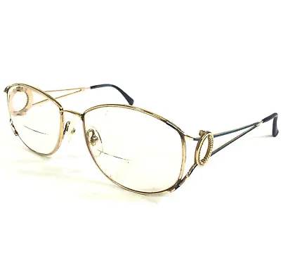$71.99 • Buy Vintage Christian Dior Eyeglasses Frames 2857 48 Gold Wire Blue Round 56-16-125