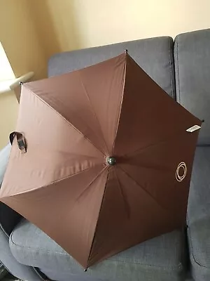Bugaboo Parasol Stroller Pushchair Umbrella Sun Shade Brown All Clips Included • £13.99