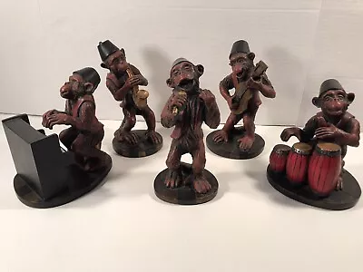 Vtg Monkey Jazz Band Ceramic Cast 7” Statuettes (2001 CBK LTD) • $199.99