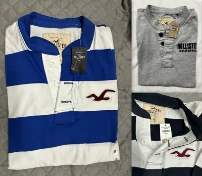 NWT HOLLISTER Classic Logo Men Long Sleeve Henley Shirt Tee By Abercrombi​e • $21.99