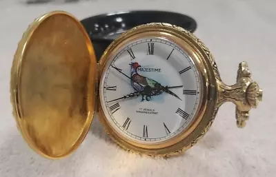 Majestime Pocket Watch 17 Jewel Swiss Made Hunter Theme - Works • $75