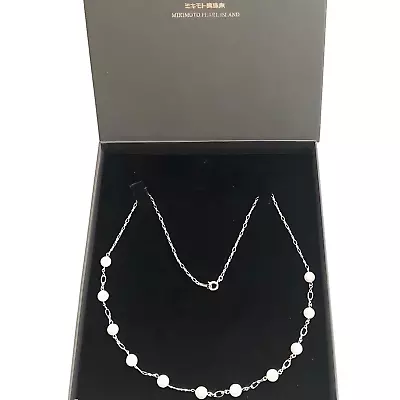 MIKIMOTO Necklace Akoya Pearl 7.1~7.4 Mm Sterling Silver 925 W/Box Signed Japan • $185.07