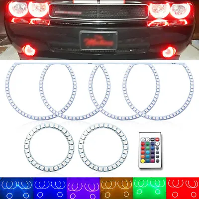 Multi-color Led Angel Eyes Kit RGB Halo Rings Light For Dodge Challenger 2008-14 • $69.99