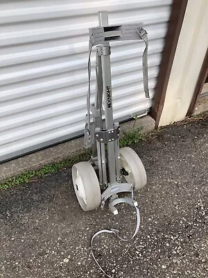 Vintage Knight Hi-Tech Aluminum Golf Cart Push Pull Manual Collapsible Caddy • $50