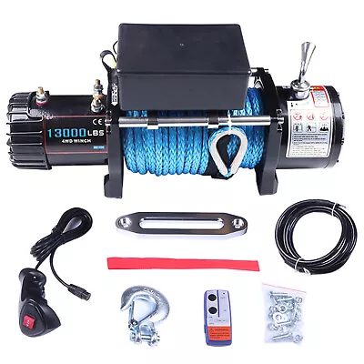 12V Electric Winch Synthetic Rope Truck For Jeep 13000LB Trailer 4WD • $254.99