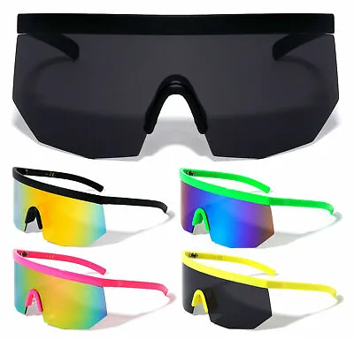 Xl Oversized Semi Rimless Shield Wrap Around Sunglasses Sport Outdoor Beach Xxl • $9.95