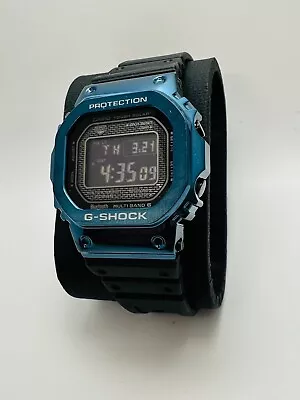 CASIO G-Shock GMW-B5000G-2 Blue PVD Steel & Black Rubber Bluetooth Digital Watch • $280