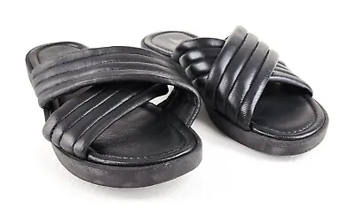 Mila Paoli Women's Shoes Sandals Black SIze 7.5 Leather Sock • $25