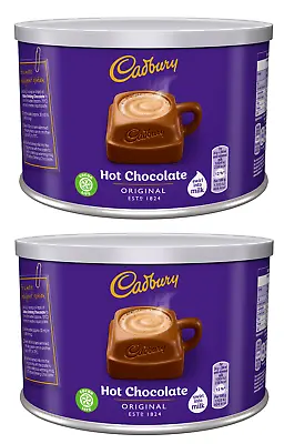 Cadbury Hot Drinking Chocolate Powdered Drink Choc Large Tin 2kg - 2 X 1kg • £22.99