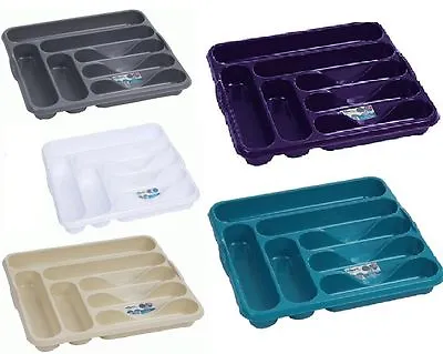 £5.90 • Buy Plastic Large Cutlery Tray 7 Compartment Basin Tidy Organiser Kitchen Utensil