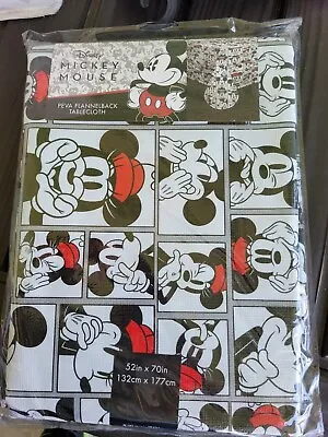 Disney Mickey Mouse Peva Flannelback Tablecloth 52  X 70 New • $14.99