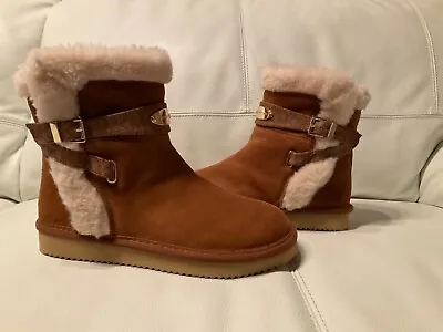 NEW Michael Kors Women Suede Fur Shearling Lined Winter Boots Size 6 M • $79.99