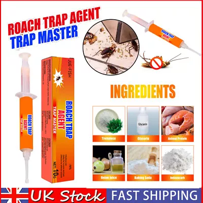 Cockroach Killer Gel BaitStrong Cockroach Eliminator Syringe For Toilet Kitchen • £15.99