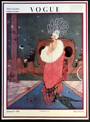 Vogue Vintage Fashion Magazine Cover Poster Jan 15 1918 Cinderella Going To Ball • $49.99