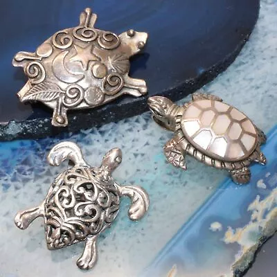 Sterling Silver Turtle Pendants & Pin Lot 15.40g • $24.50