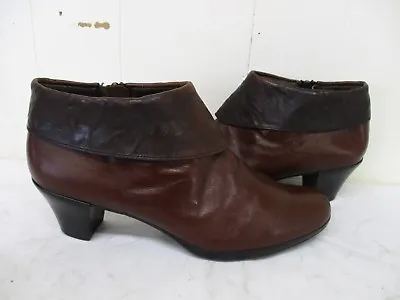 Munro American Brown Leather Zip Cuff Ankle Boots Womens Size 10 M Style 4826 • $19.95