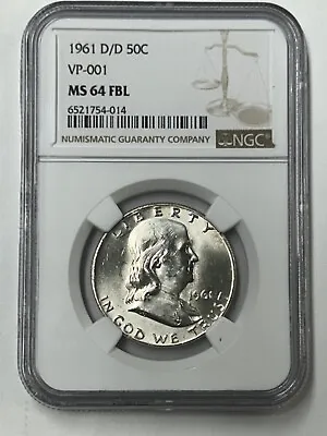 1961 D/D Franklin Half Dollar NGC MS64 FBL VP-001 • $169