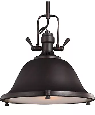 ✨Sea Gull Lighting Restoration One Light Pendant Bronze Stone Street 6514401-710 • $46.99