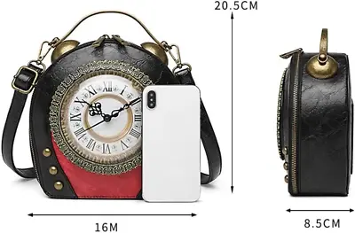 Real Clock Working Clock Handbags Purse Antique Steampunk Shoulder Bag Messenger • $60.97