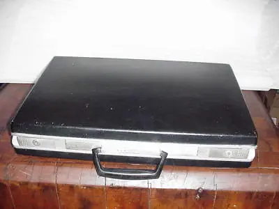 Vintage Samsonite Classic Slim Briefcase Attache Black Chrome Hard Mid Century • $59.95