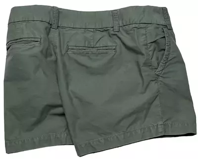 J Crew 5  Flat Front Chino Shorts Womens (8) Low Rise Pockets Cotton Twill Sage • $18.98