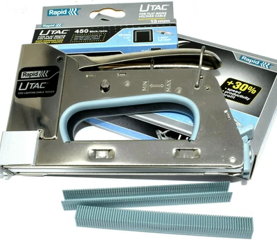 £23.99 • Buy RAPID UTAC 13mm CABLE TACKER FOR MAINS CABLES INCLUDES 450 METAL FREE STAPLES