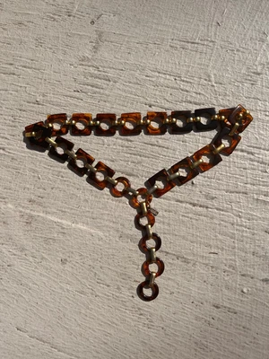 $175 • Buy Vintage YSL Lucite Tortoiseshell Adjustable Chain Belt 