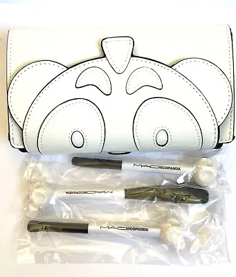 MAC Nicopanda 3 BRUSH SET + PANDA CLUTCH LIMITED EDITION NEW IN BOX FAST SHIP • $49.99