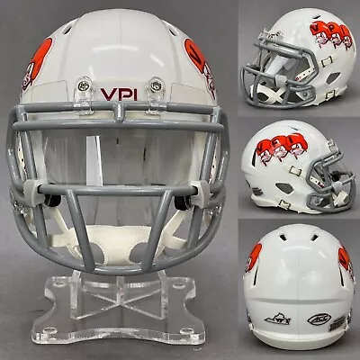 Virginia Tech Hokies Gobbler Trio Throwback Riddell Speed Football Mini Helmet • $74.99