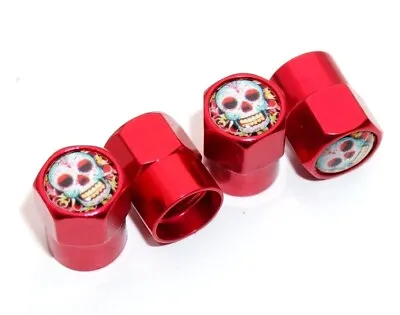 4pcs Hex Pattern Skull Car Wheel Tire Air Valve Caps Stem Dust Cover Sport Decor • $7.99