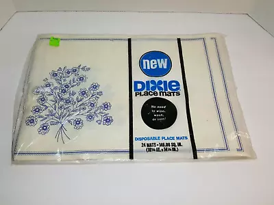 Vintage Dixie Paper Placemats Pack Of 24 Disposable Blue Flowers MCM • $12.95