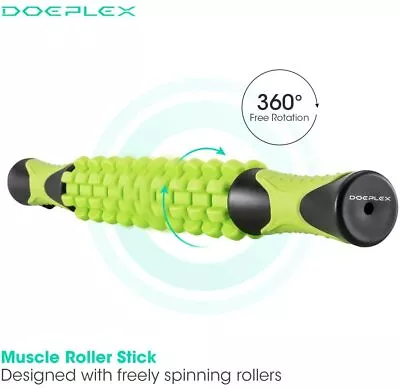 Doeplex Muscle Roller Massage Stick Ergonomic Recovery Tools Body Massager 17.5  • $19.99