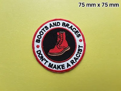 £3.49 • Buy Boots & Braces Patch Sew / Iron On Badge Don't Make Me A Racist Skinhead Ska